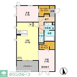 リシェス1 2LDKの間取図画像