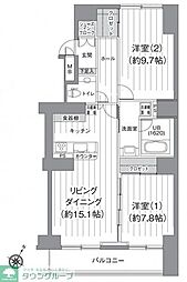 T'sgarden北柏2 2LDKの間取図画像