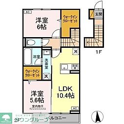 フリージアIII 2LDKの間取図画像