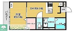 リファレンス愛宕 1DKの間取図画像