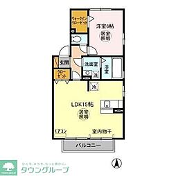 ロイヤルヒルズ春日A 1LDKの間取図画像