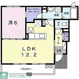 エルシェアートB 1LDKの間取図画像