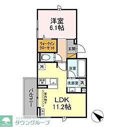 Wisteria 1LDKの間取図画像