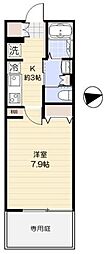 JR南武線 中野島駅 徒歩2分の賃貸マンション 1階1Kの間取り