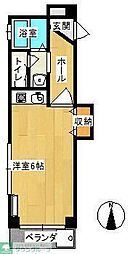 JR南武線 稲田堤駅 徒歩1分の賃貸マンション 3階ワンルームの間取り