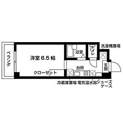小田急小田原線 柿生駅 徒歩5分の賃貸マンション 4階1Kの間取り