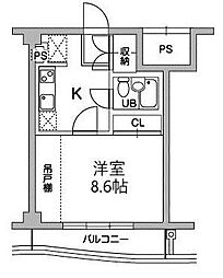 京王相模原線 稲城駅 徒歩3分の賃貸マンション 1階1Kの間取り
