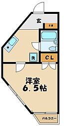 サンシティ中野島第2 1Kの間取図画像
