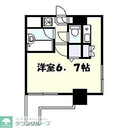 ベルコートウエスト 1Kの間取図画像