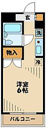 スカイコート向ヶ丘遊園 ワンルームの間取図画像