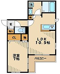 ツリーホームズ 1LDKの間取図画像