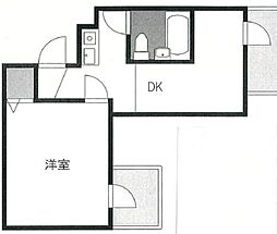 アスタック弐番館 1DKの間取図画像