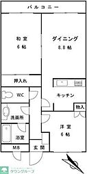 ソレイル梶ヶ谷2 2LDKの間取図画像