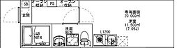 埼玉高速鉄道 鳩ヶ谷駅 徒歩10分の賃貸アパート 2階ワンルームの間取り