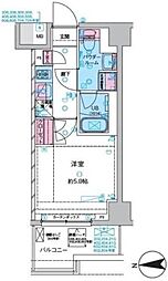 埼玉高速鉄道 川口元郷駅 徒歩5分の賃貸マンション 6階1Kの間取り