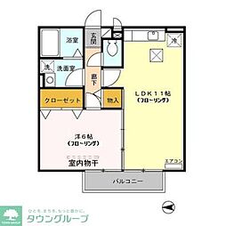 JR埼京線 南与野駅 3.5kmの賃貸アパート 1階1LDKの間取り