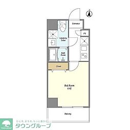 ドゥーエ蕨 3階1Kの間取り