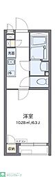 クレイノオカムラハイツ6 1階1Kの間取り