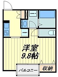 JR京浜東北・根岸線 浦和駅 徒歩12分の賃貸アパート 3階1Kの間取り