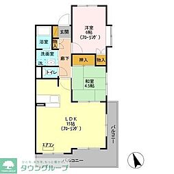 リヴィエール1 2LDKの間取図画像