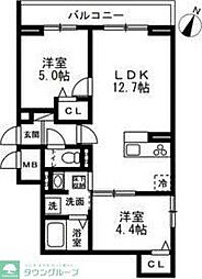 仮称)川口市戸塚2丁目　新築PJ 3階2LDKの間取り