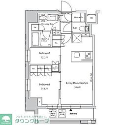 ザ・パークハビオ蕨 4階2LDKの間取り