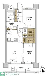 RJRプレシア川口 2LDKの間取図画像