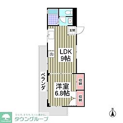 ヴィラきしもとNo.3 1Kの間取図画像