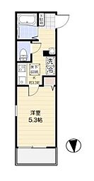 クシェル北戸田 1Kの間取図画像