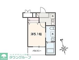 MELLAS川口 1Kの間取図画像