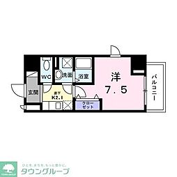 スアヴィス鳩ヶ谷 1Kの間取図画像