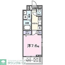 サピーII 1Kの間取図画像