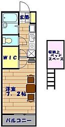 レオパレスバーディーパレス 1Kの間取図画像