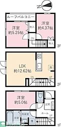 ベルリード 3LDKの間取図画像