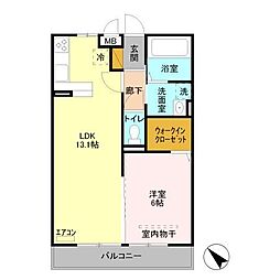 ロブレコート 1LDKの間取図画像