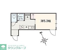 MELLAS西川口III 1Kの間取図画像