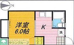 ウイングハウス 1Kの間取図画像