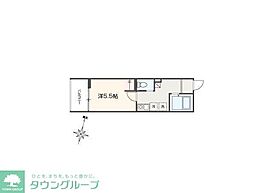 MELLAS南浦和V 1Kの間取図画像