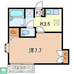 アクロス 1Kの間取図画像