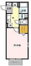 ウィスタ岸町 1Kの間取図画像
