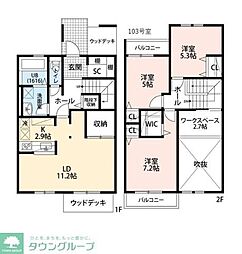 川口市中青木4丁目アパート 3SLDKの間取図画像
