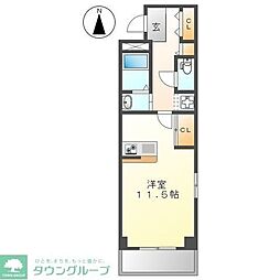 ブラン・レザン ワンルームの間取図画像
