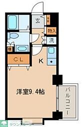 スクエアタワー ワンルームの間取図画像
