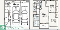 さいたま市浦和区本太5丁目アパート 2LDKの間取図画像