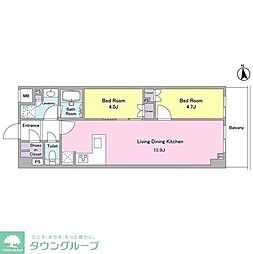 TSレジデンス東川口 2LDKの間取図画像
