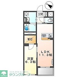 蕨市錦町4丁目マンション 1LDKの間取図画像