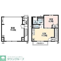 グランガレージ草加 1LDKの間取図画像