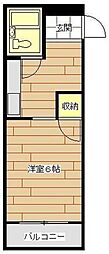 ベルメゾン並木 1Kの間取図画像