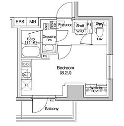 ザ・パークハビオ川口 ワンルームの間取図画像