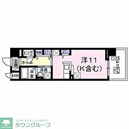 ヴォロンティエ ワンルームの間取図画像